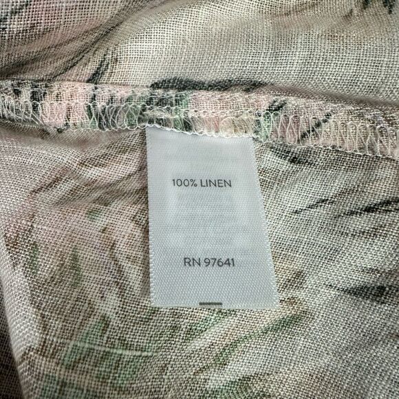 J Jill Love Linen Pink Floral Tropical Top Size LP - Picture 5 of 5